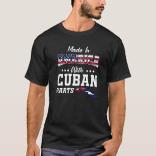 America Cuban Parts Cuba Map USA Flag Ancestry Roo T-Shirt