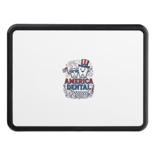 America Dental Squad Patriotic Tooth Vector Design Hitch Cover