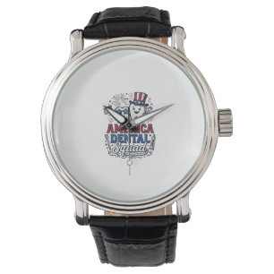 America Dental Squad Patriotic Tooth Vector Design Watch