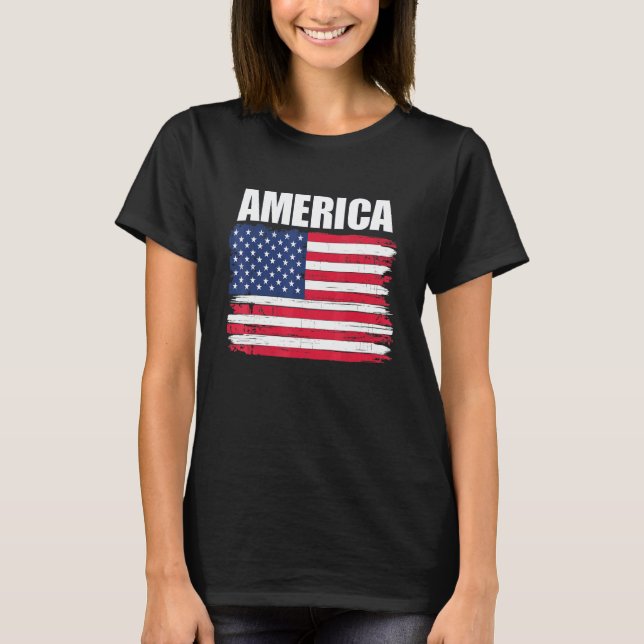 America Distressed Flag T-Shirt (Front)