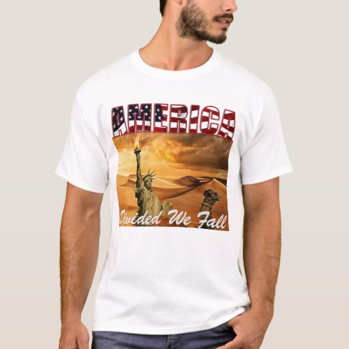 AMERICA Divided We Fall  United We Stand T_Shirt