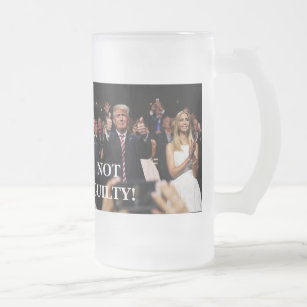AMERICA DONALD TRUMP NOT GUILTY! 3 GLASS DESIGN  FROSTED GLASS BEER MUG