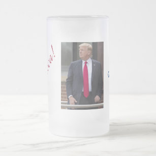 AMERICA DONALD TRUMP NOT GUILTY! 4 GLASS DESIGN  FROSTED GLASS BEER MUG