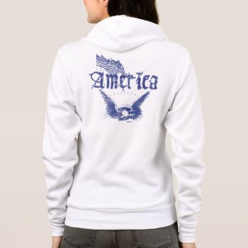 America Eagle 1 Blue Hoodie by Method77 at Zazzle
