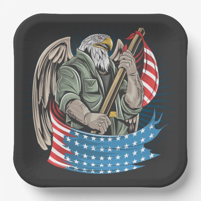 America Eagle   Paper Plates (Front)