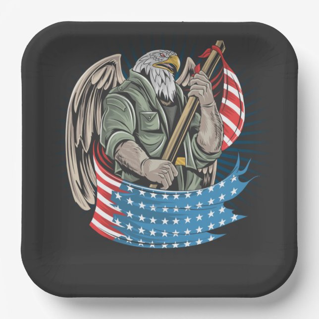 America Eagle  Paper Plates (Front)