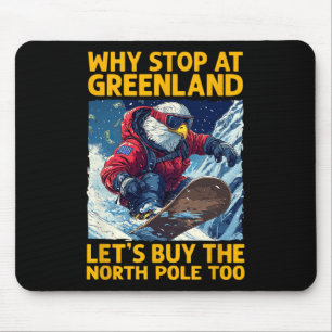 America Eagle Snowboarding In Greenland And North  Mouse Pad