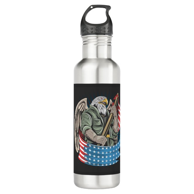 America Eagle      Stainless Steel Water Bottle (Front)