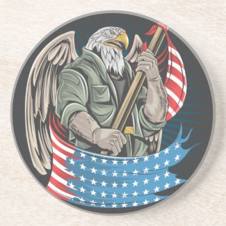 America Eagle  Throw Pillow Coaster