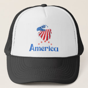 America Eagle Trucker Hat Patriotic Cap