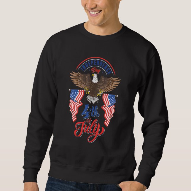 America Eagle Usa Us Flag Patriotic Happy 4th Of J Sweatshirt (Front)