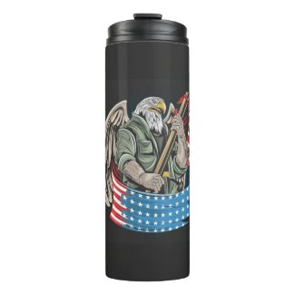 America Eagle with Flag  Thermal Tumbler