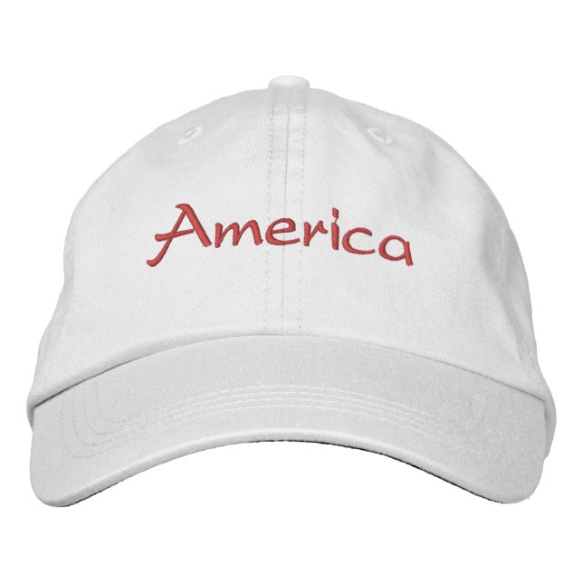 America Embroidered Baseball Cap (Front)