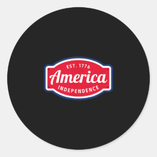 America est 1776 independence 4th of july classic round sticker