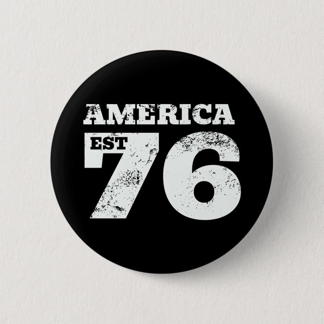 America Est 1776 Patriotic Button (Front)