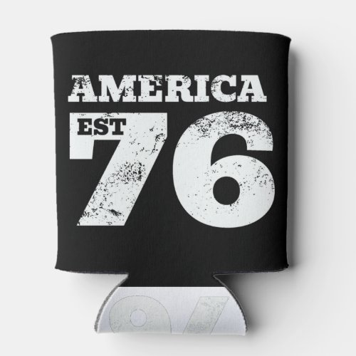 America Est 1776 Patriotic Can Cooler