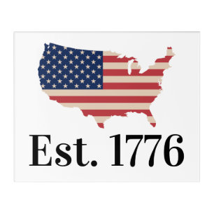 America Est. 1776 Patriotic Flag Acrylic Print