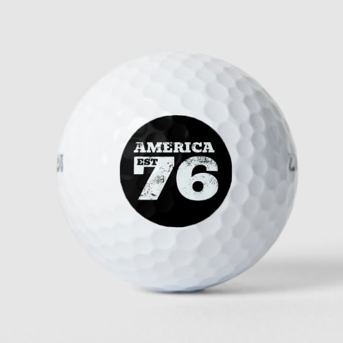 America Est 1776 Patriotic Golf Balls