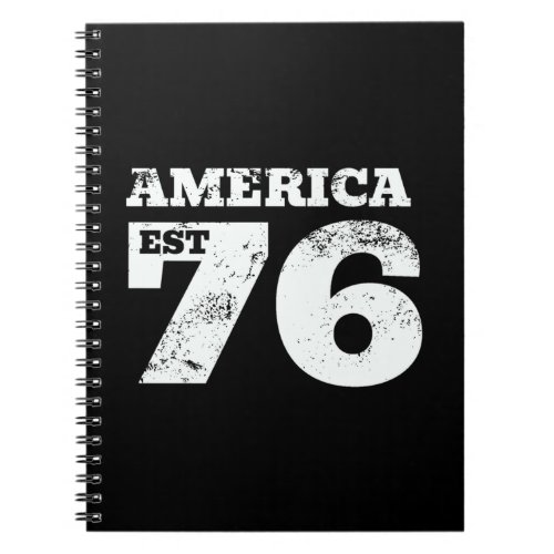 America Est 1776 Patriotic Notebook