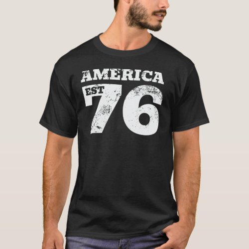 America Est 1776 Patriotic T_Shirt