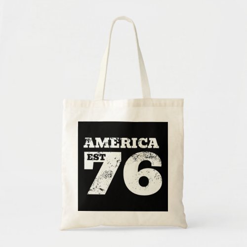 America Est 1776 Patriotic Tote Bag