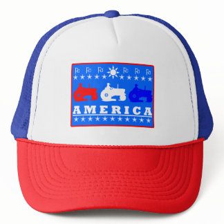 America Farming Tractors Trucker Hat