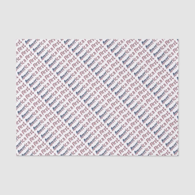 America First American Flag Typography Patriotic Tissue Paper (Front)