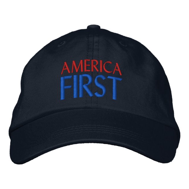 AMERICA FIRST EMBROIDERED BASEBALL HAT (Front)