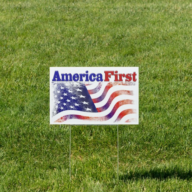 America First stars and stripes Sign (Insitu)