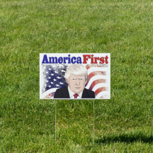 America First stars and stripes Yard Sign