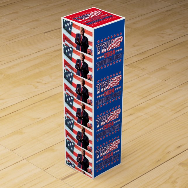 America First Trump 2024 Wine Box (Front)
