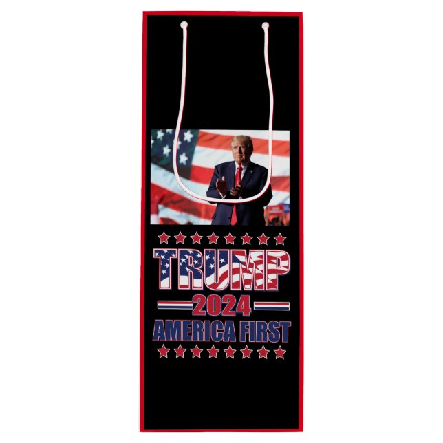 america First trump 2024 Wine Gift Bag (Front)