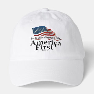 America First Trump Quote Patriotic Flag Hat