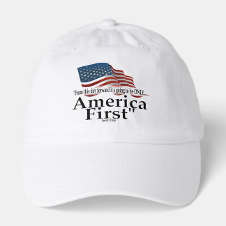 America First Trump Quote Patriotic Flag Hat