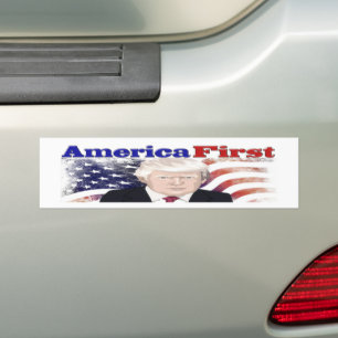 America First Trump stars and stripes Bumper Sticker