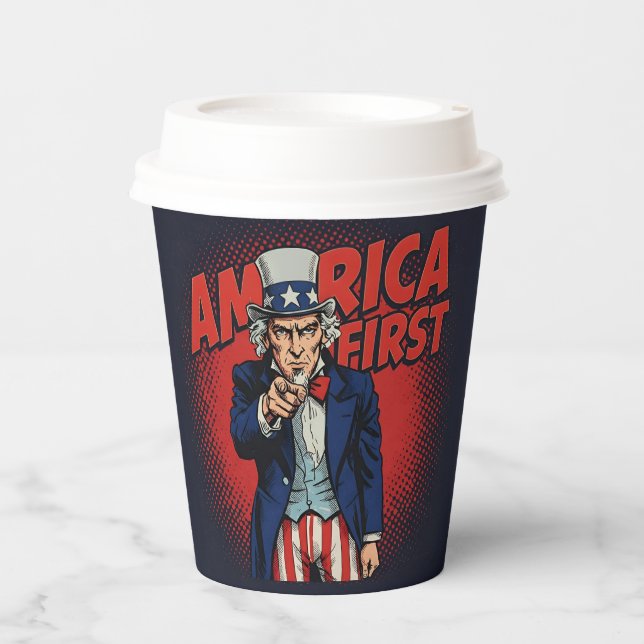 America First Uncle Sam Paper Cups (Front)