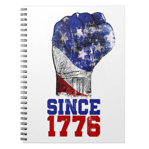 America Fist American Flag print  for USA Patriots Notebook