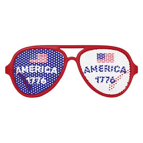 America Flag 1776 B Aviator Sunglasses