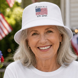 America Flag 1776 to 2026 Kids 250th Anniversary  Bucket Hat