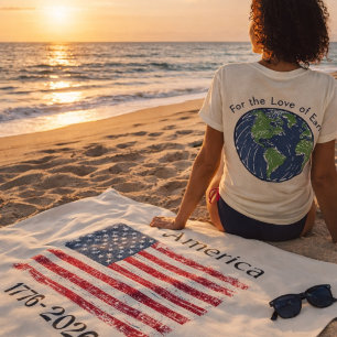 America Flag 1776 to 2026 USA 250th Anniversary  Beach Towel