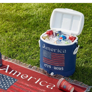America Flag 1776 to 2026 USA 250th Anniversary  Beverage Cooler