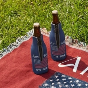 America Flag 1776 to 2026 USA 250th Anniversary  Bottle Cooler
