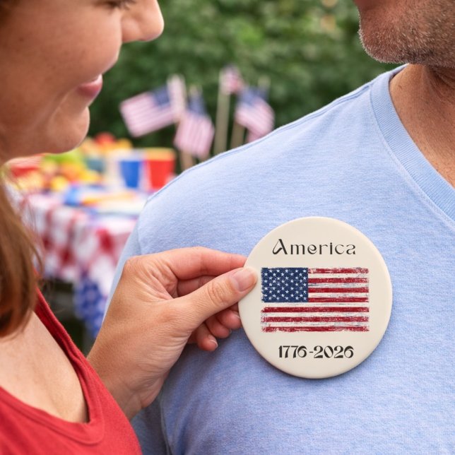 America Flag 1776 to 2026 USA 250th Anniversary  Button (Creator Uploaded)