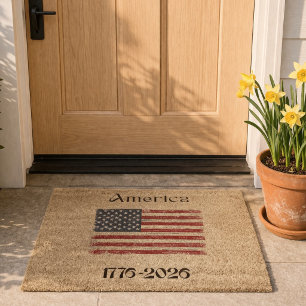 America Flag 1776 to 2026 USA 250th Anniversary  Fiber Doormat