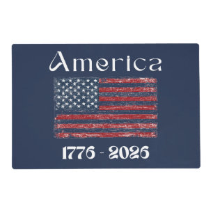 America Flag 1776 to 2026 USA 250th Anniversary Placemat