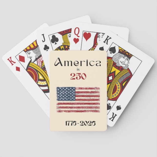 America Flag 1776 to 2026 USA 250th Anniversary  Poker Cards (Back)