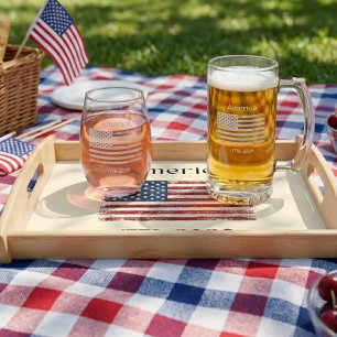 America Flag 1776 to 2026 USA 250th Anniversary  Serving Tray