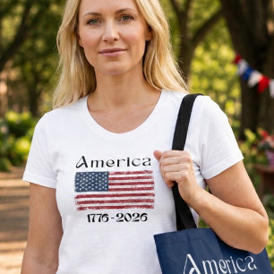 America Flag 1776 to 2026 USA 250th Anniversary  T-Shirt