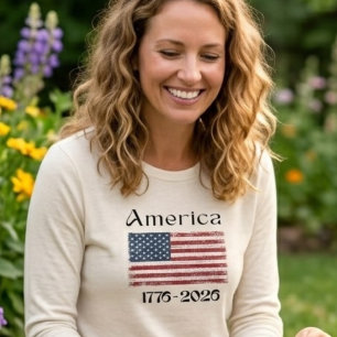 America Flag 1776 to 2026 USA 250th Anniversary Tri-Blend Shirt