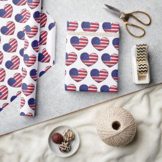 America Flag American USA Heart Pattern
